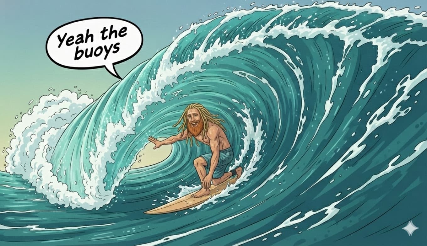 Surfer riding a barrel wave