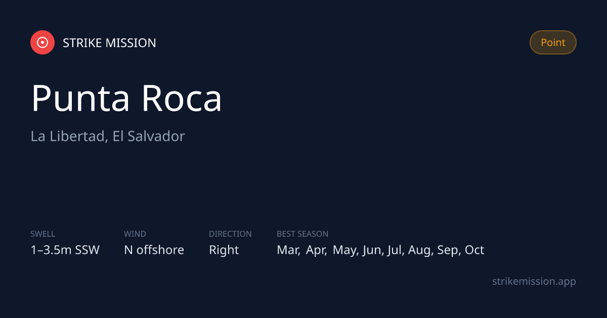 Punta Roca Surf Report & 10-Day Forecast — La Libertad, El Salvador